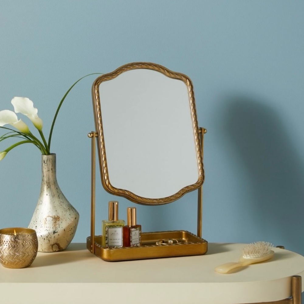 ▪️NWT Anthropologie Brodie Twisted Metal Tabletop Vanity Mirror